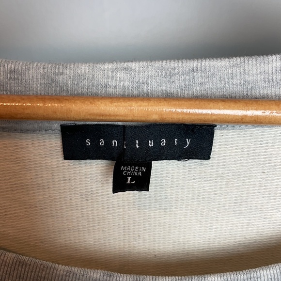 Sanctuary Gray Ruched Sleeve Sweatshirt - Picture 2 of 4